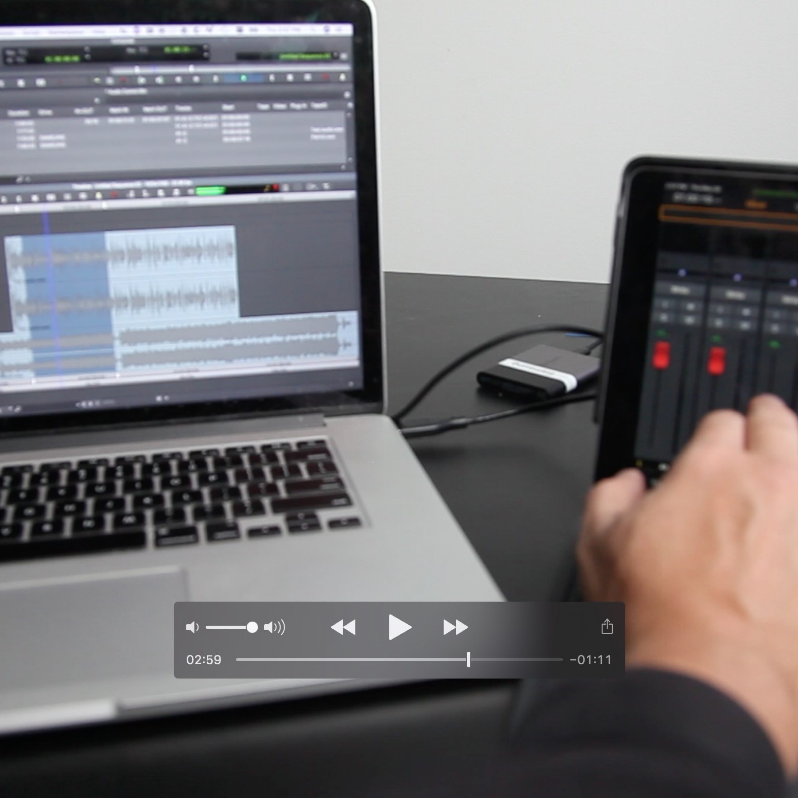 How to control Avid Media Composer's Audio Mixer in real-time with an iPad 1