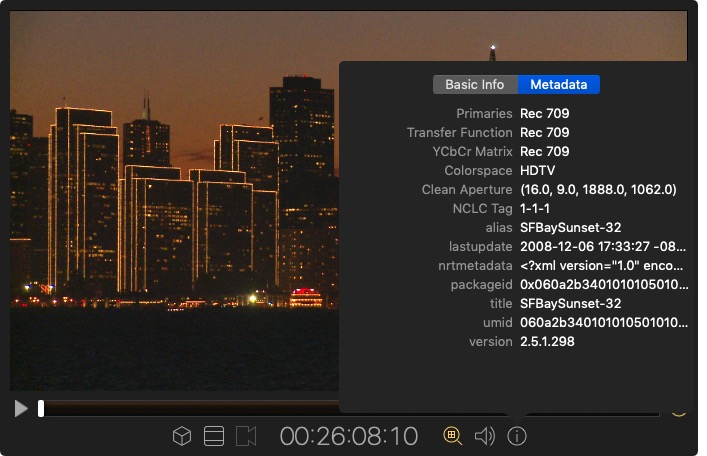 Screen viewer showing Metadata