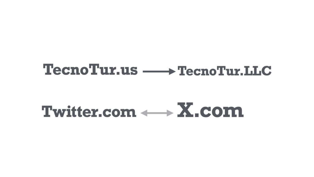 TecnoTur.LLC has beaten Twitter (X.com) with domain migration using Wildcard Redirect («redirección comodín») 1