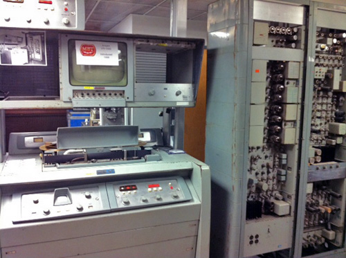 One of the Museum's Ampex VR1000's in the process of being restored. One has been brought back to life. The demo video at the NAB show indicates it is making quite acceptable images in color.