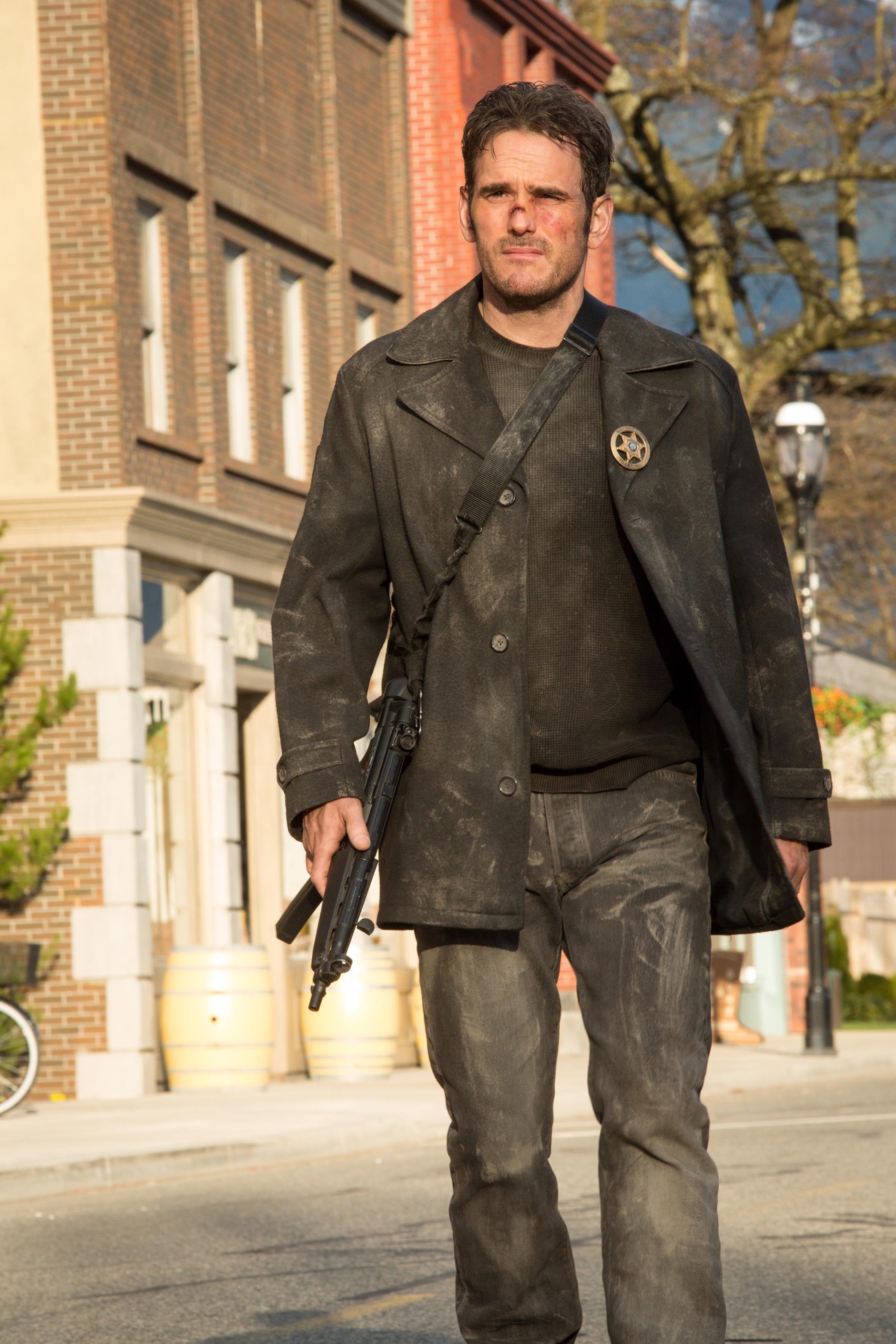 WAYWARD PINES: Ethan (Matt Dillon) patrols Main Street in the "Cycle" season finale episode of WAYWARD PINES airing Thursday, July 23 (9:00-10:00 PM ET/PT) on FOX. ©2015 Fox Broadcasting Co. Cr: Liane Hentscher/FOX