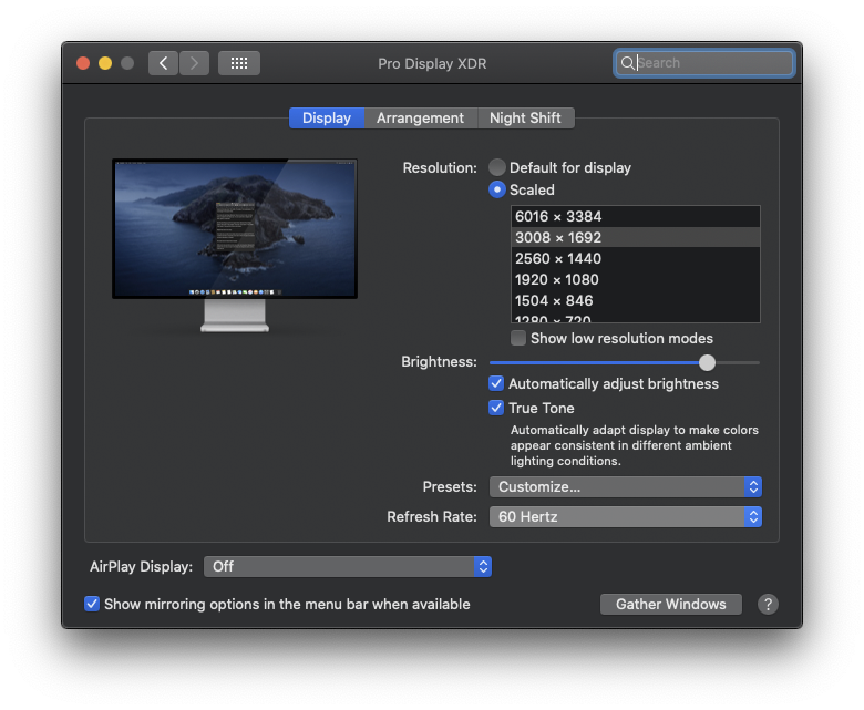 How to set non-integer display framerates in macOS Catalina 2