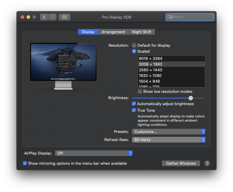 How to set non-integer display framerates in macOS Catalina 24