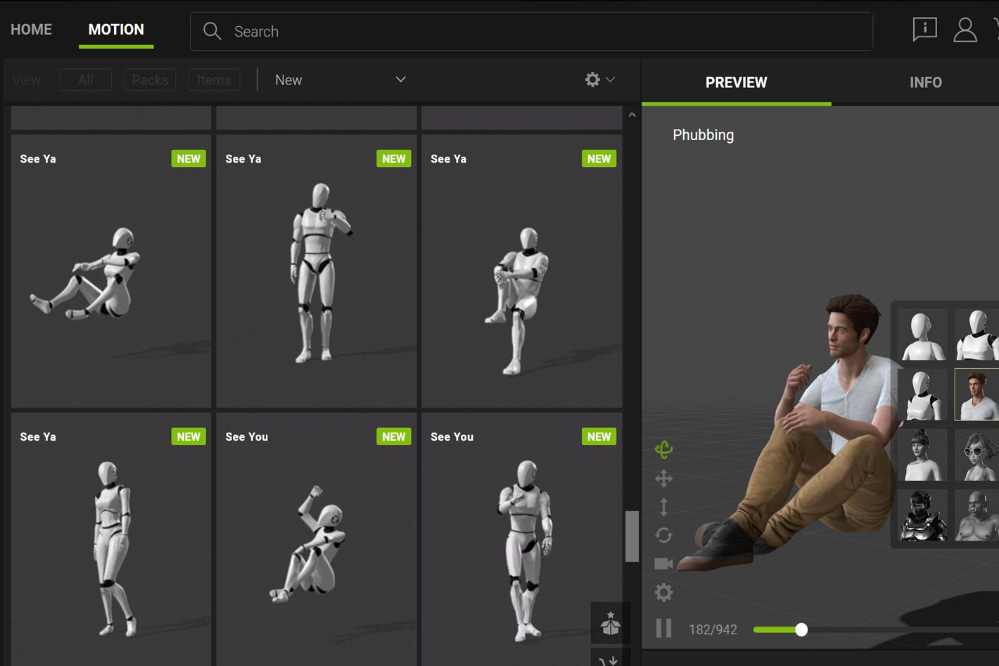 ActorCore: a new 3D mocap motion library online