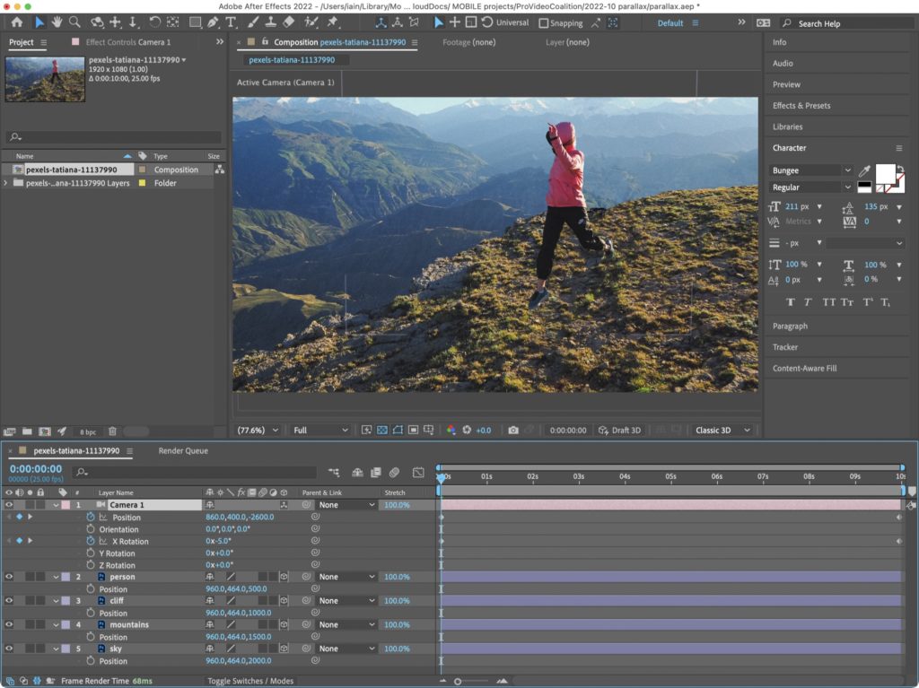 Animating parallax images in After Effects and Apple Motion 11