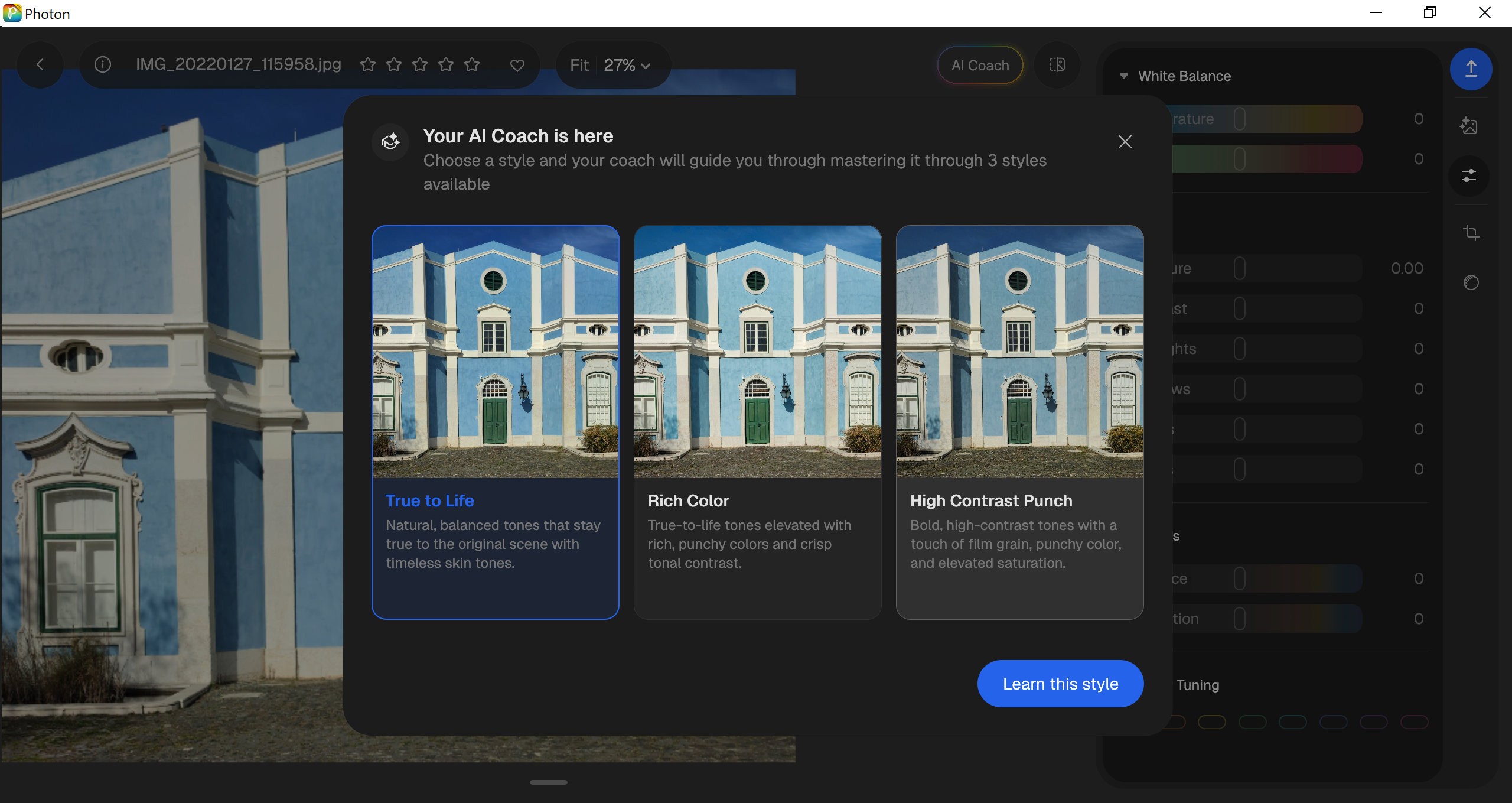 Aftershoot Photon: a free RAW editor with an AI Coach