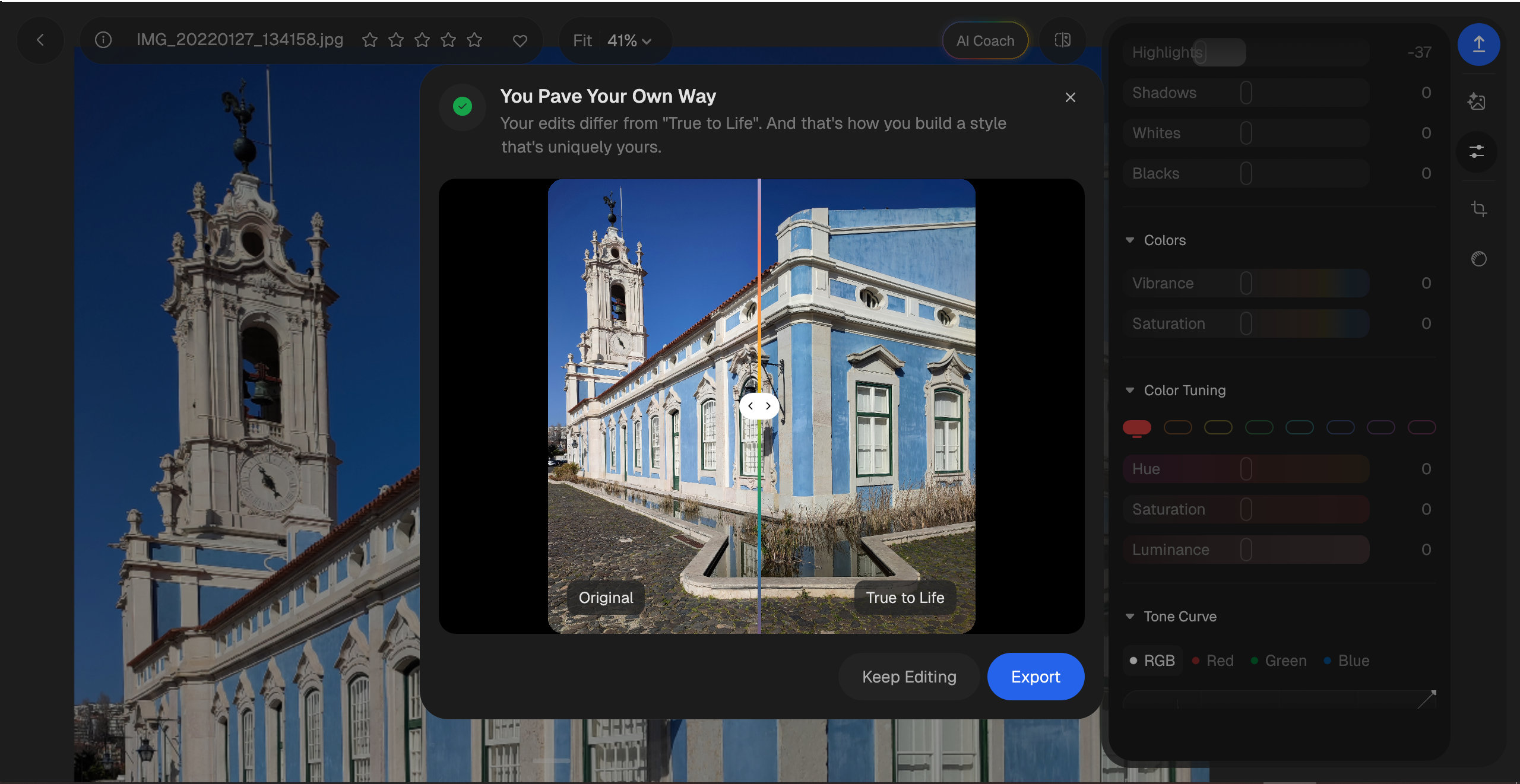 Aftershoot Photon: a free RAW editor with an AI Coach
