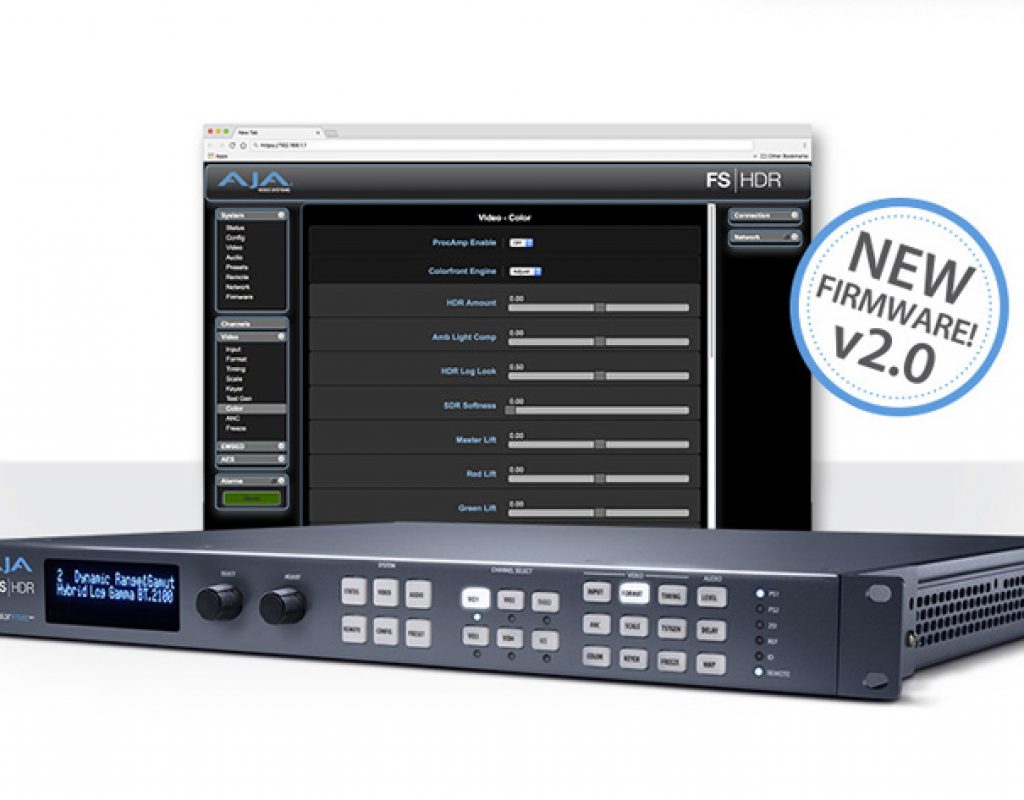 AJA's FS-HDR v2.0 software enables greater control over color