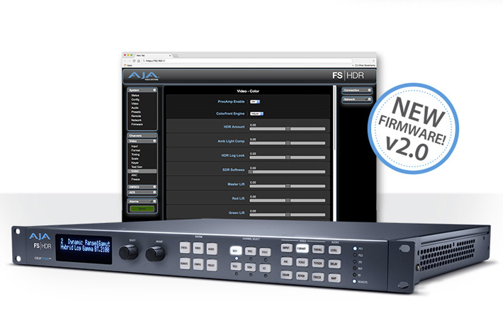 AJA's FS-HDR v2.0 software enables greater control over color