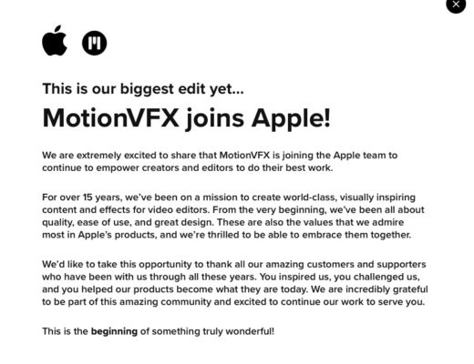 Apple acquires MotionVFX 11
