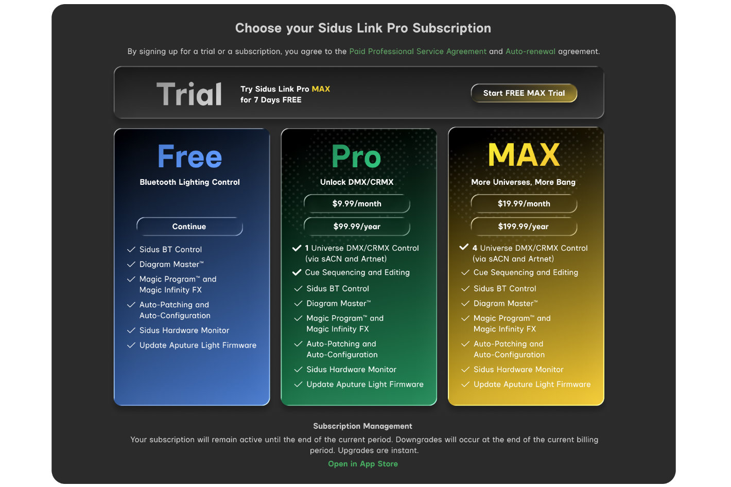 Aputure: new Sidus Link Pro 2.1 introduces free plan