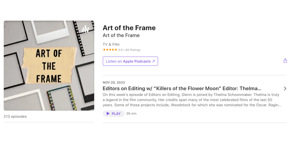 Editors on Editing w/ Killers of the Flower Moon Editor: Thelma Schoonmaker 1
