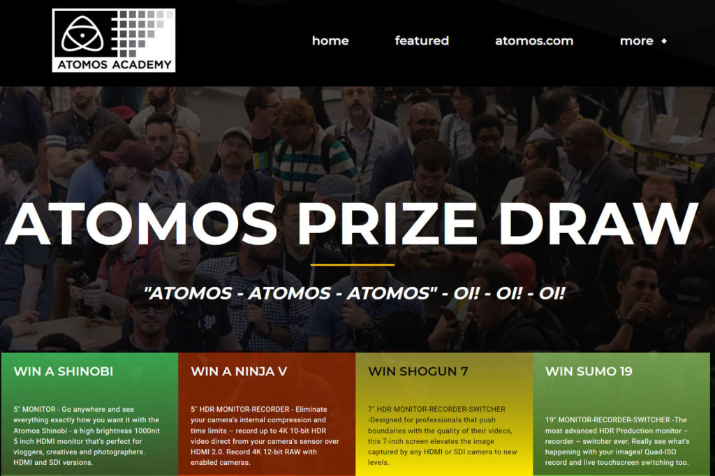 ATOMOS NAB 2020 prize draw is now online
