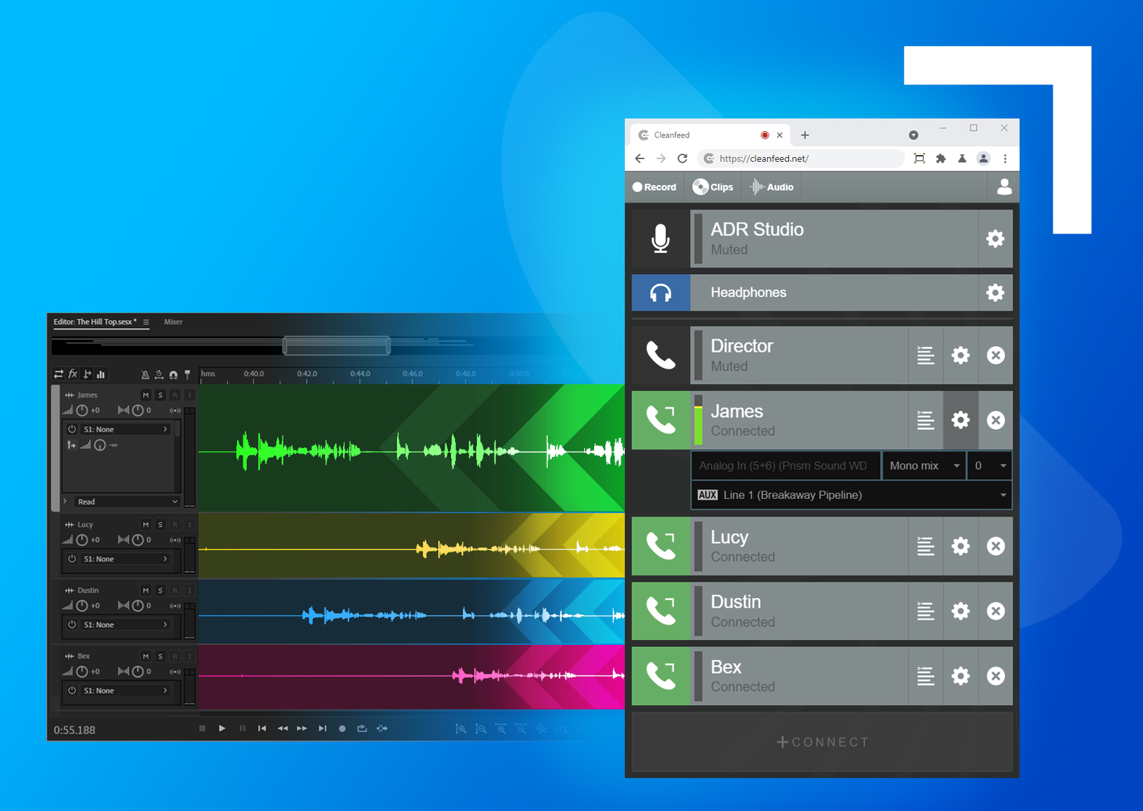 Cleanfeed enriches remote multitrack with Aux Outputs 8