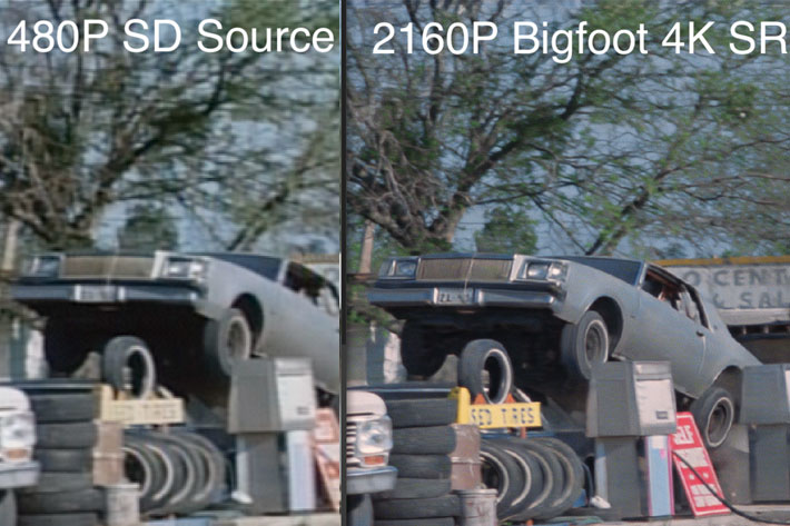 Bigfoot super resolution converts films from native 480p to 4K