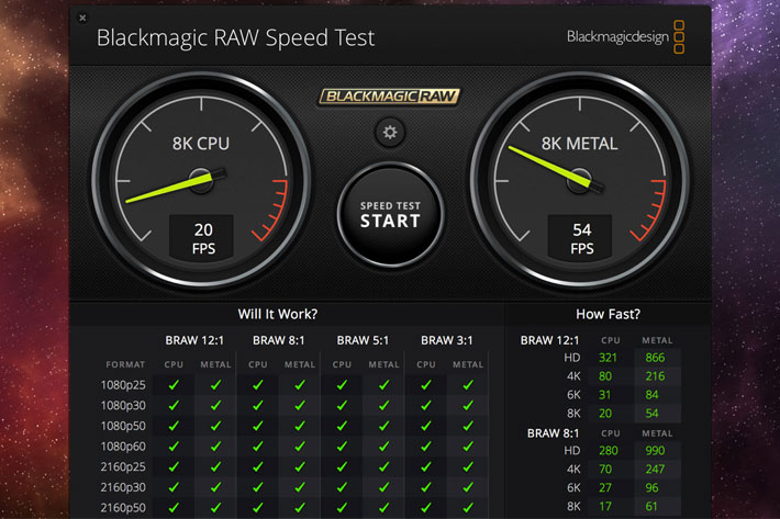 Blackmagic RAW Speed Test: how fast is your Mac?