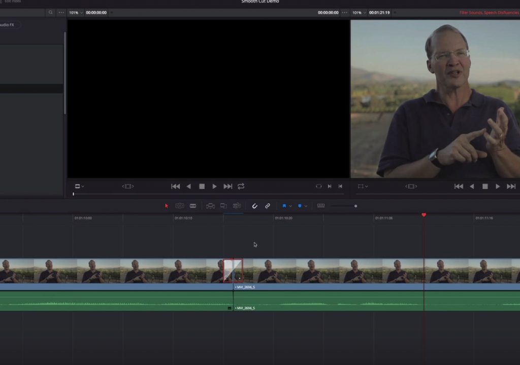 Smooth cut transitions in Resolve 12 5