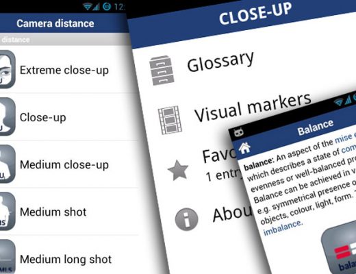 Close-Up, a film language glossary for iOS and Android