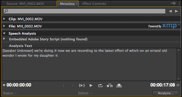 Adobe S Speech Analysis Is Still Chugging Along In Premiere Pro Cs5 5 By Scott Simmons Provideo Coalition