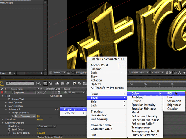After Effects CS6 Tutorial: Targeting Properties in the new Ray-Traced 3D Engine 4