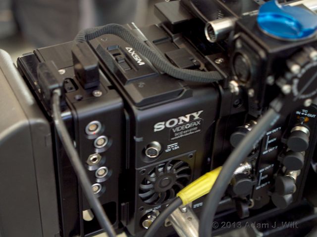 This is the 4K raw recorder for the F5/F55. Cards fit beneath that top door. Note the fan.
