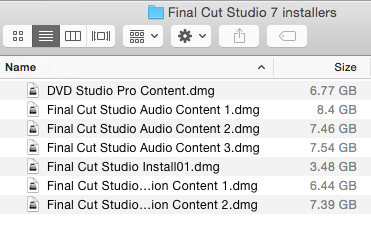 Final Cut Pro 7 disc images