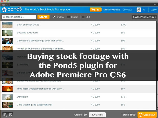 Buying stock footage with the Pond5 plugin for Premiere Pro CS6 15