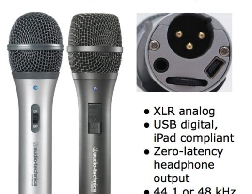1st handheld dynamic microphones with hybrid XLR/USB/iPad connectivity from Audio Technica 1