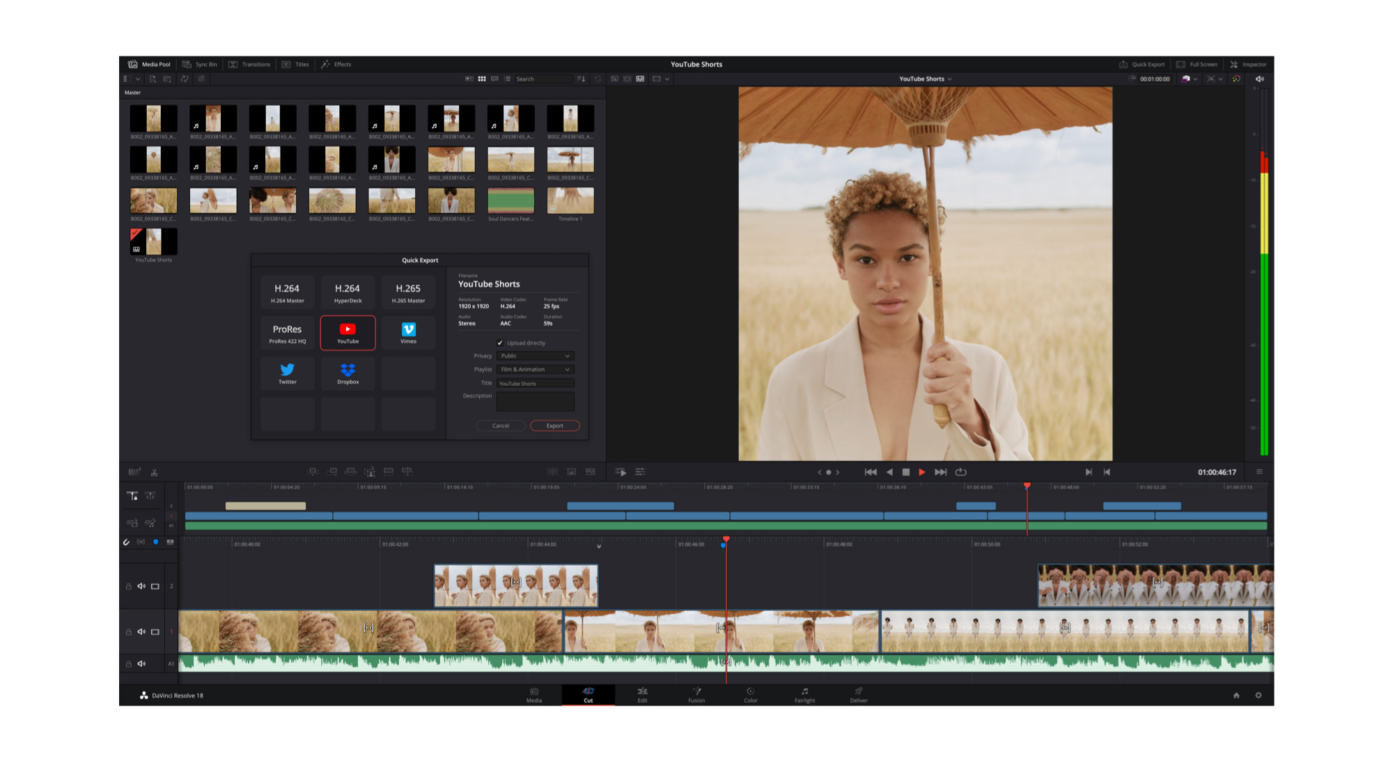New DaVinci Resolve 18.1 has added support for vertical resolutions
