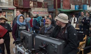 Left to right: Tina Fey, Director Glenn Ficarra and Director John Requa on the set of Whiskey Tango Foxtrot from Paramount Pictures and Broadway Video/Little Stranger Productions in theatres March 4, 2016.