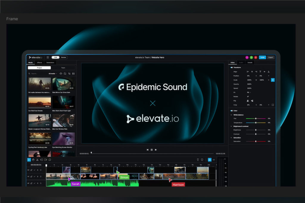 Epidemic Sound’s music catalogue integrated into elevate.io