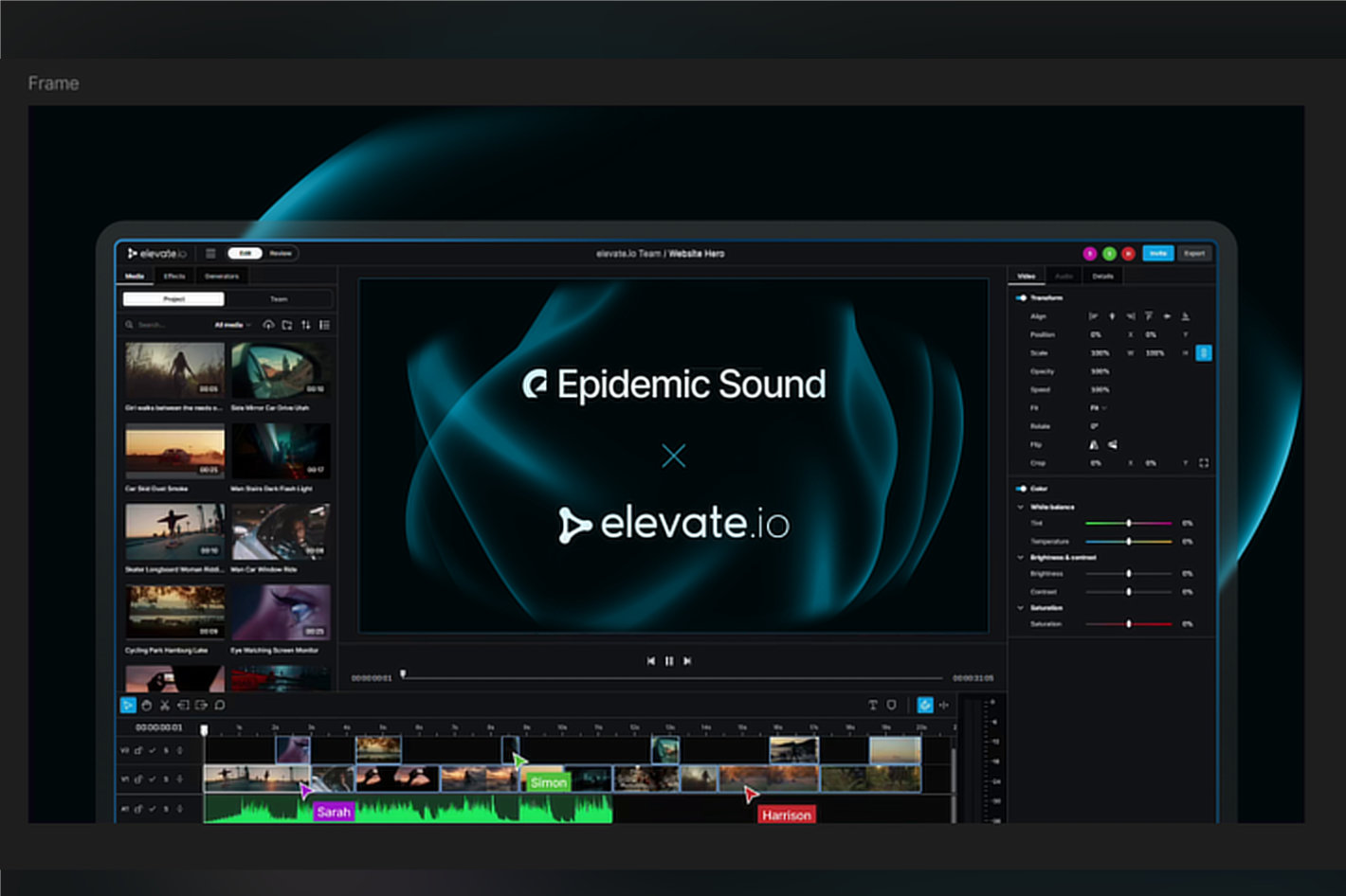 Epidemic Sound’s music catalogue integrated into elevate.io