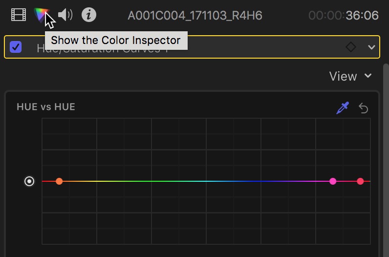 FCPX color inspector