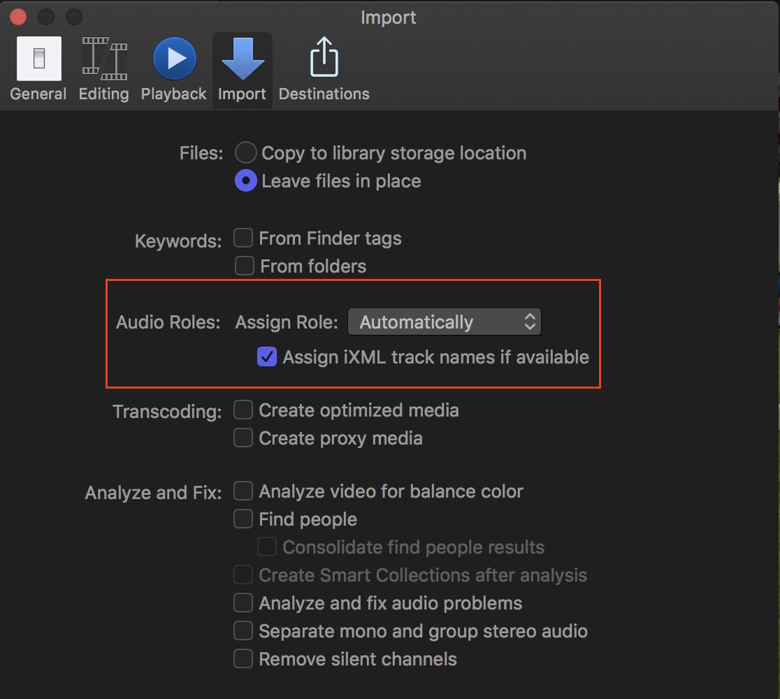 Toggle the option to use iXML on and off in the CPX 10.3 preferences.