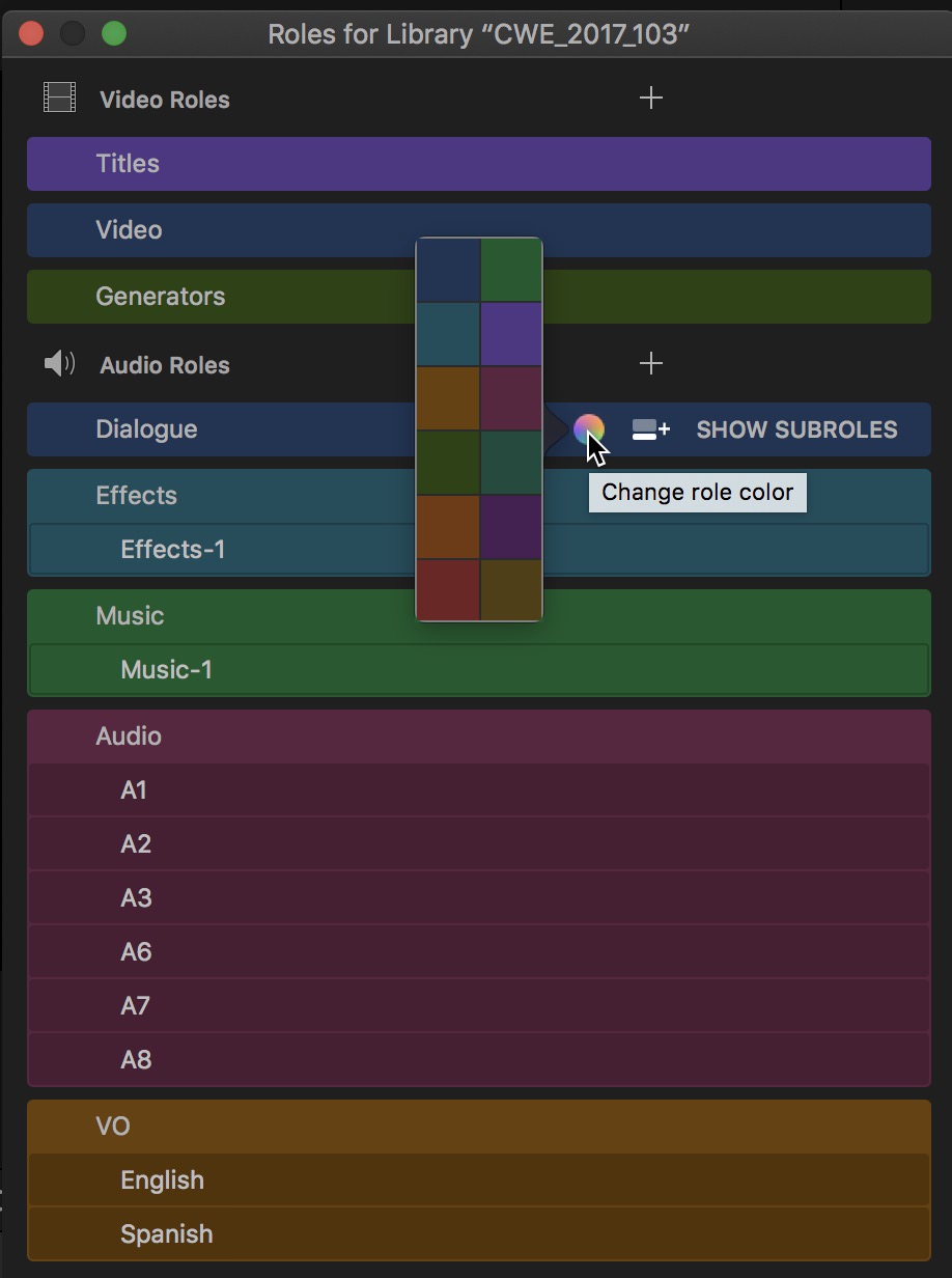 Custom Role colors is a nice addition as actual clip colors in the timeline is a great thing.