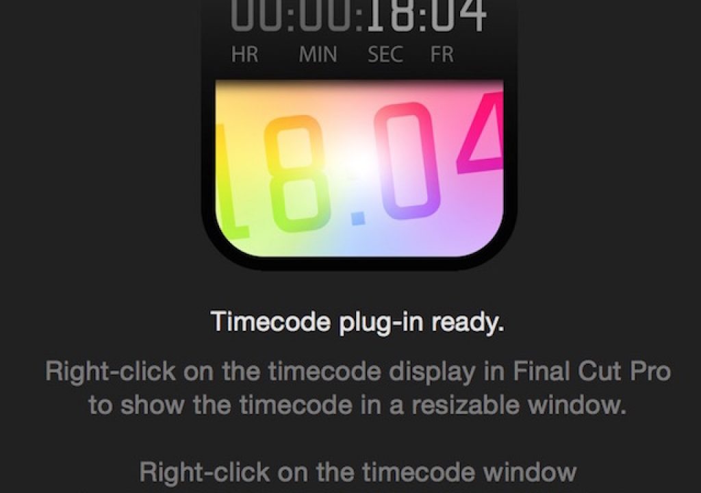 A floating timecode window comes to FCPX 1