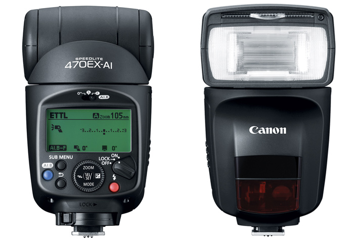 Canon Speedlite 470EX-AI: no radio, but auto bounce