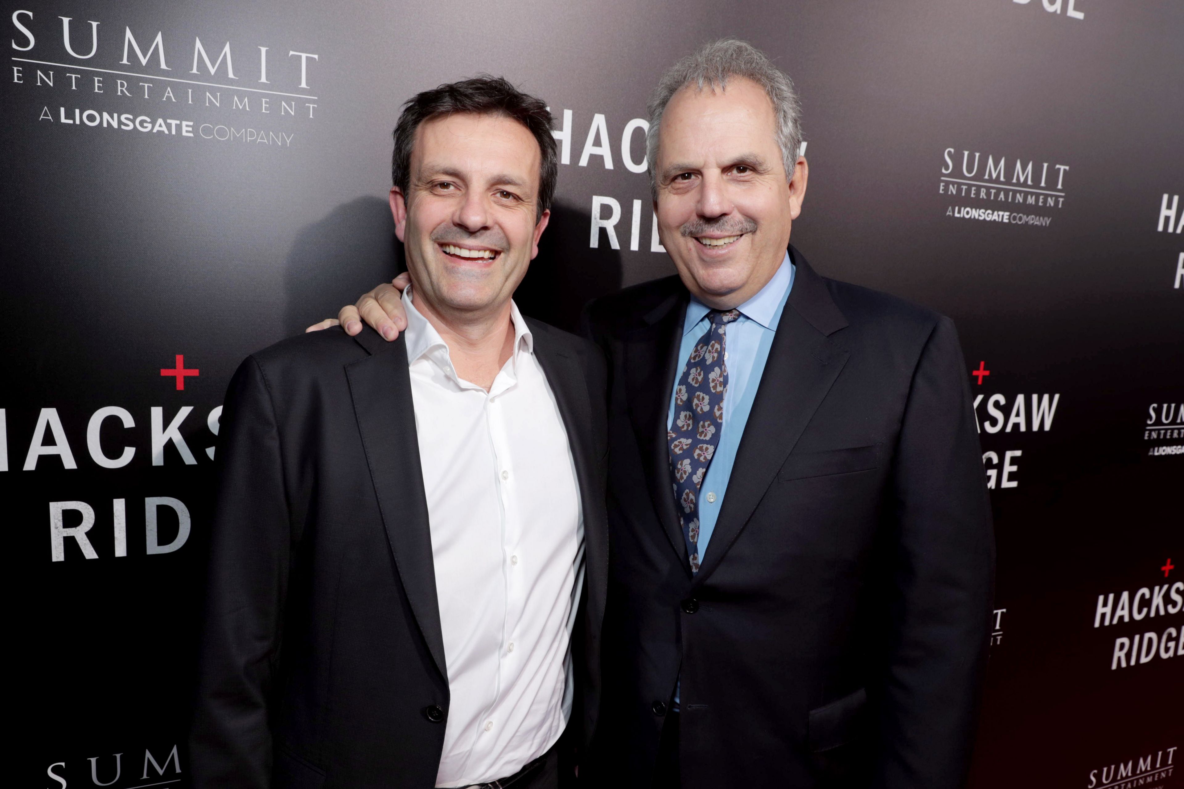 Composer Rupert Gregson-Williams and Producer Bill Mechanic seen at Summit Entertainment, a Lionsgate Company, Los Angeles Special Screening of "Hacksaw Ridge" at The Academy’s Samuel Goldwyn Theater on Monday, Oct. 24, 2016, in Beverly Hills, Calif. (Photo by Eric Charbonneau/Invision for Lionsgate/AP Images)