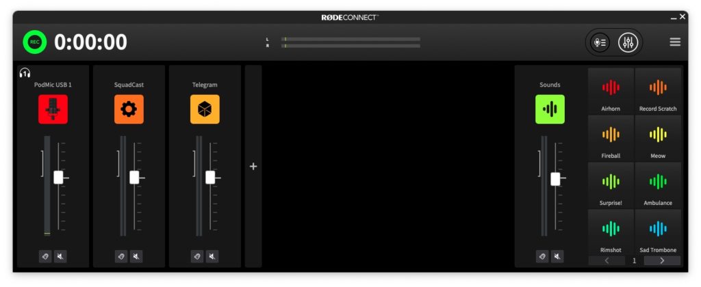 Use the free RØDE Connect to mix remote guests, phone calls and local mics for recording or live broadcast 43