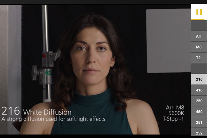LEE Filters Diffusion Comparator, a light diffusion guide for Android and iOS