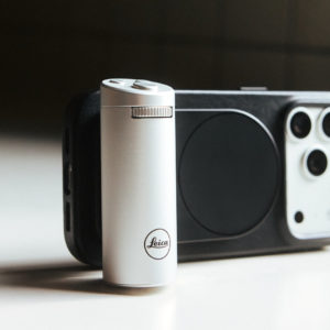 Leica LUX camera grip for the iPhone now in silver finish