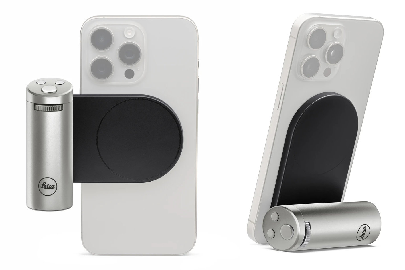 Leica LUX camera grip for the iPhone now in silver finish