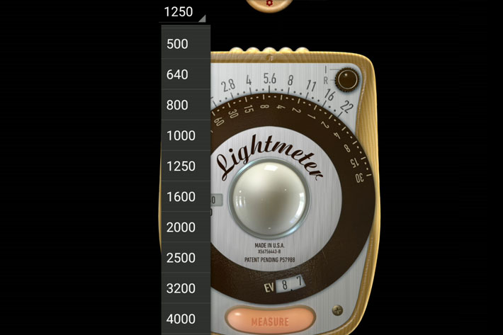 A retro lightmeter for Android and iOS smartphones