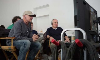 Left to right: Producer Ian Bryce and Producer Lorne Michaels on the set of Whiskey Tango Foxtrot from Paramount Pictures and Broadway Video/Little Stranger Productions in theatres March 4, 2016.