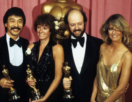 Richard Chew and his fellow editors of "Star Wars: A New Hope" with their Oscars after winning the Academy Award for Best Film Editing