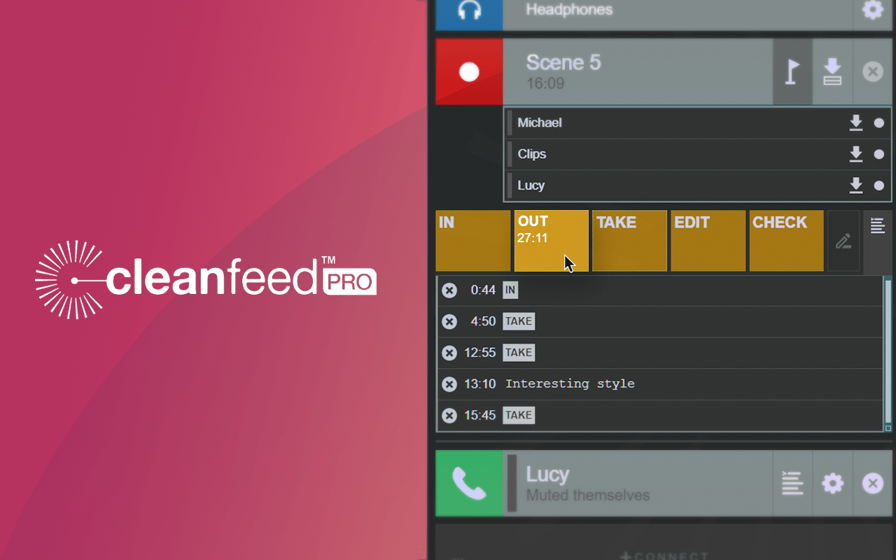 Cleanfeed Pro adds markers & notes 1