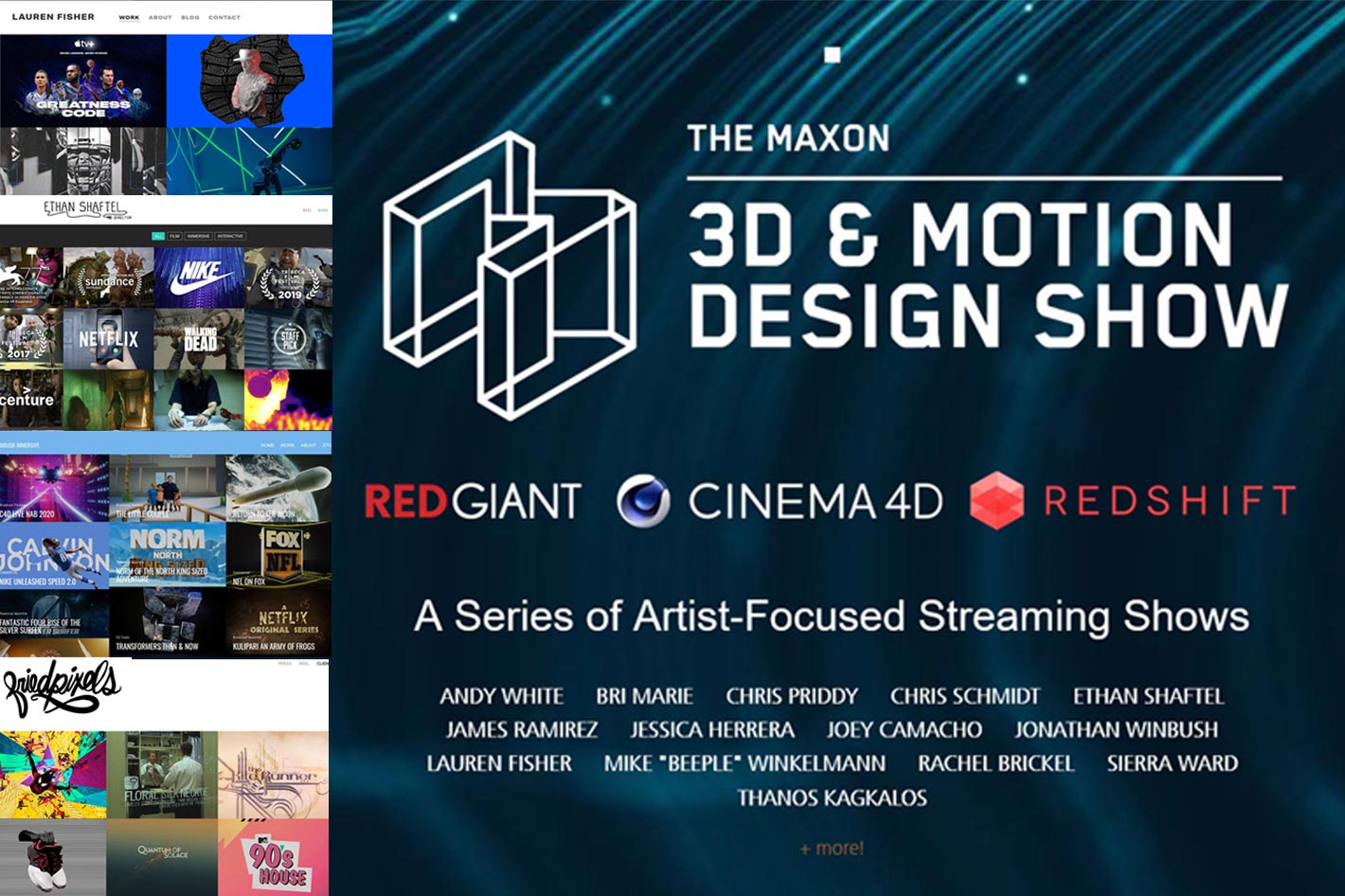 Maxon: here is the October 3D Motion & Design Show lineup