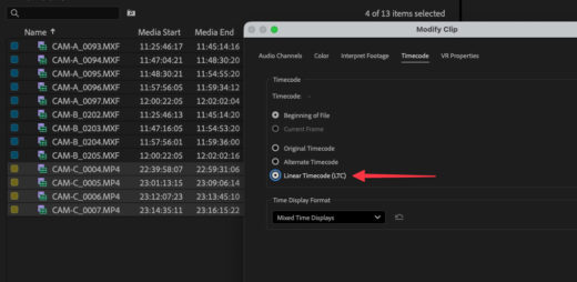 Demo Time Code Tool Tip Tuesday for Adobe Premiere Pro: Modify Timecode to LTC ...