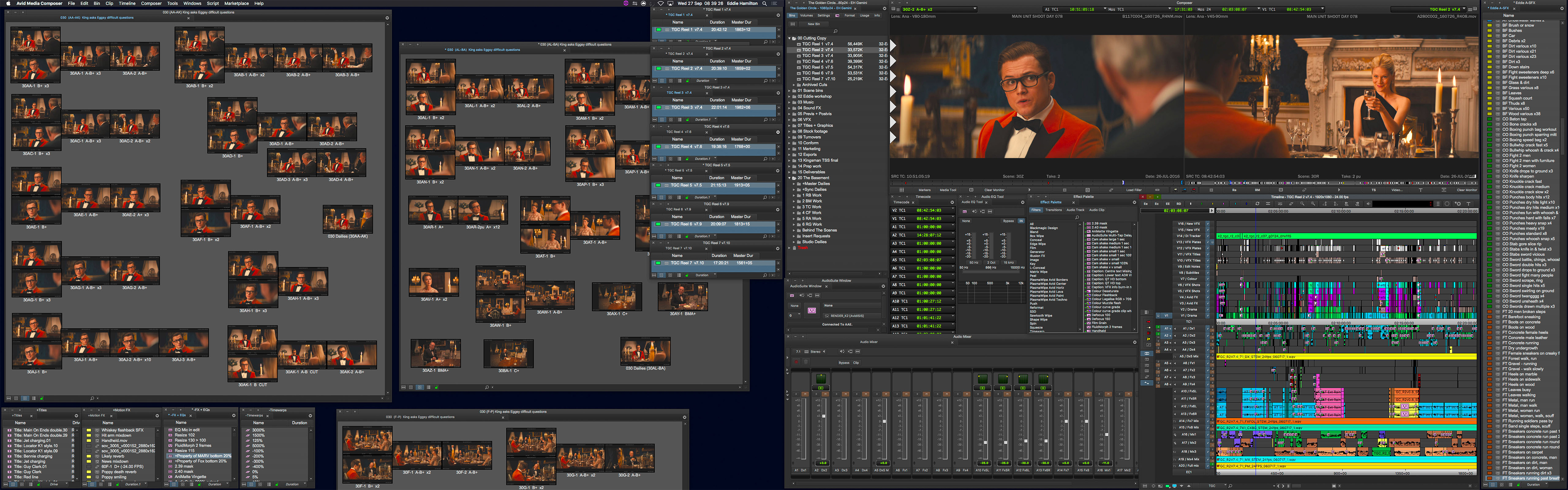 Avid Media Composer Kingsman timeline