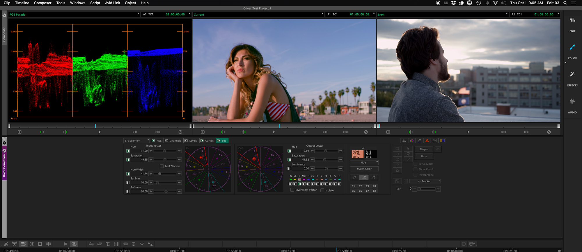 Avid Media Composer Symphony color correction